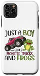 iPhone 11 Pro Max Frog Kids Just A Boy Who Likes Monster Trucks And Frogs Case