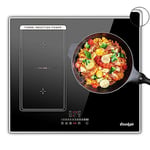 Cooksir Plaque Induction 3 Feux avec Cadre, Table de Cuisson Induction 60cm Encastrable, 6800W, Commande Tactile à Curseur, Bord Inox, Zone Flexibles pour le Grille, Sans Fiche, 240V