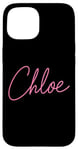 Coque pour iPhone 15 Chloe Nom Love Femme Fille Ami Femme Epouse Rose