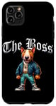 Coque pour iPhone 11 Pro Max Veste cool Bull Terrier Dog The Boss Cool pour chien, maman et papa