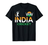 India Cricket Flag Tee For Lovers Of Cricket Game Cricketers T-Shirt