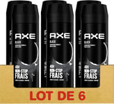 Déodorant Homme Spray Black, Parfum Baies Noires Et Bois De Cèdre, 6X200Ml