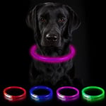 Nepfaivy Collier Lumineux Chien Rechargeable - Collier de Chien Lumineux avec 3 Modes D'éclairage, Collier LED Chien à Longueur Réglable pour Petits, Moyens et Grands Chiens