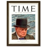 Magazine War 1941 Winston Churchill 'Man Of The Year' Time A4 Artwork Framed Wall Art Print