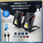 InfinityX1 Rechargeable WorkLight, Bluetooth Speaker  700 Lumens 2x Torch PACK