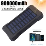 Fast Charging Waterproof Solar Charger Power Bank 900000mah 2 Usb Battery Pack