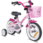 Prometheus Bicycles PROMETHEUS BICYCLES® PINK HAWK Lasten pyörä 12 vaaleanpunainen & valkoinen, alk. 3-vuotiaille, apurattailla