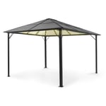 Pergola - Blumfeldt Pantheon Solid Sky Ambient Solar - 3m x 4m - Toile polyester - Anthracite