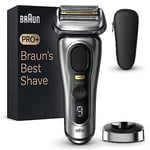 Braun Series 9 PRO+ 9517s, Rasoir Électrique Pour Homme, 5 Éléments De Rasage, Tondeuse De Précision Intégrée, Base De Recharge, Étanche, 60 Min D'autonomie, Fabriqué En Allemagne, Argent