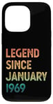 Coque pour iPhone 13 Pro 56e anniversaire homme femme légende depuis janvier 1969