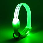 KOSKILL Light Up Dog Collar, Led Dog Collar Usb Rechargeable Waterproof, Flashing Dog Collars For Dark, Illuminated Dog Collars, Glowing In The Dark Dog Collar Lights For Dogs Night Walking(Green, S)