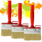 3 PCS Shed & Fence Block Paint Brush,100mm Medium Size Paint Brush for Walls Limewash Furniture Smooth Application