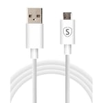 SiGN Samsung hurtigladekabel Micro-USB til Galaxy S6/S7, 5V, 2.1A, 1.2m - Hvit