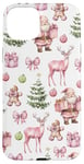 iPhone 15 Plus Coquette Christmas Pink Bow Christmas Tree Santa Vintage Case