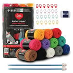 Red Heart Super Saver Super Kit de tricot avec accessoires pour tricot, crochet, travaux manuels et projets d'amigurumi