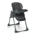 Foppapedretti Chaise haute Gourmand, enfants de 6 mois à 3 ans (jusqu'à 15 Kg), légère et compacte, rembourrage amovible et lavable, inclinable multiposition, panier à objets graphite