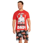 Only Fools and Horses Short Mens Pyjama Set, Lounge Wear - Dad Gifts (Red/Black, M)