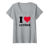 Womens I Love Luther V-Neck T-Shirt