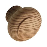 ALLES IM GRIFF Hylas Bouton de meuble robuste en bois de pin brut Ø 32 mm Profondeur 25 mm