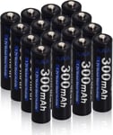 Rechargeable Batteries AAA, 16 Paquet 300mAh 1.2V Ni-MH 1200 Cycle Utiliser des Piles de Lumière Solaire, Lumière du Flash, Jouets.[G1103]