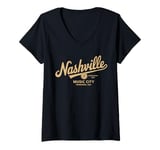 Womens Nashville Tennessee Music City TN Country Music Nash V-Neck T-Shirt