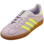 adidas Gazelle Indoor Womens Fashion Trainers in Silver Dawn Yellow - 3.5 UK