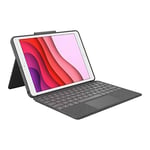 Logitech Combo Touch trackpad case for iPad (7th, 8th, & 9th gen) with precision trackpad, laptop-like English keyboard, and Smart Connector technology - Graphite