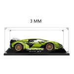 HYZM Acrylic Display Case for Lego Technic Lamborghini Sián FKP 37 Race Car Model, Dustproof Showcase Box Compatible with LEGO 42115 (Model NOT Included)