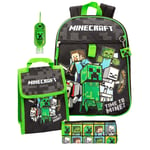 Minecraft Barnryggsäck för barn/barn Time To Mine Set En Storlek Bla Black/Green One Size