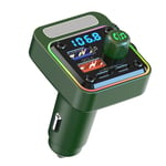 Transmetteur FM Bluetooth pour voiture Bluetooth V5.0 Vert