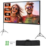 VEVOR 120" Projector Screen Tripods Stand 16:9 4K 1080 HD Movie Screen Portable