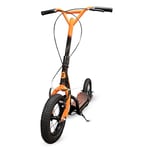 Zinc Radikal BMX Scooter – Orange and Black, Hybrid Scooter and BMX, 12 Inch Tyres, Dual Handlebar Brakes, Large Non-Slip Footplate, Adjustable Handlebar, Kids & Adults