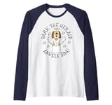 Bark The Herald Angels Sing, Christmas Dog Carol Singer Raglan Baseball Tee