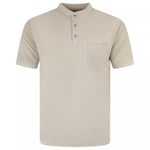 Charles Norton Grandad Mens Polo T-Shirts Plain Casual - Beige - Size Large