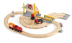 BRIO 33208 Rail & Road Crane Set 26 Piece Wooden Railway and road set 33208