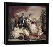 'Encadré Image de Franz Xavier après hiver Support "Queen Victoria (1819–1901) and Prince Albert (1819–61) with Five of the Their Children Impression d'art dans le cadre de haute qualité Photos fait main, 1846,, 40 x 30 cm, noir mat