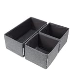 Bigso Box of Sweden lot de 3 boîtes de rangement – organiseur tiroir avec deux petites boîtes et une grande boîte – idéal comme rangement vêtements à insérer dans la commode – gris