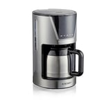 Cloer 5258 Cafetière pour 10 tasses, Cruche à vide, Fonction de réchauffement doux, Indicateur de niveau d'eau, Niveaux d'arôme sélectionnables, Écran tactile LCD, Minuteur, Taille du filtre 1x2