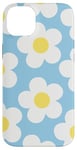 iPhone 14 Plus Light Blue Flower Daisy Leaf Cute Floral Pastel Pattern Case