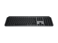 Logitech Master Series MX Keys S for Mac - Clavier - full size - rétroéclairé - sans fil - Bluetooth LE - QWERTY - International US - gris pâle