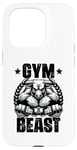 Coque pour iPhone 15 Pro Gym Beast Bull Haltérophilie Citation Gym Fitness