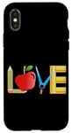 iPhone X/XS Love Apple Pencil Ruler Teacher School Design Case