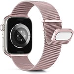 Higgs Métal Bracelet Compatible avec Bracelets Apple Watch 40/41/38mm 46mm 44mm Ultra 2 49mm 45mm 42mm Homme, Bracelet Double Magnétique pour iWatch Series 10 9 SE(se 2) 8 7 6 5 4 3 2 1,Metal Milanais