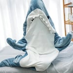 Shark filt hoodie onesie för vuxna och barn, mysig flanell haj kostym haj sovsäck XL