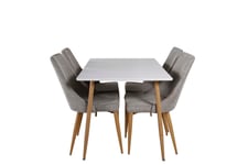 Venture Design Polar & Leone matgrupp Vit/grå 4 st stolar & bord 120 x 75 cm