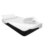 Homey Megapack avec Matelas viscoélastique Sleep Pro + Drap Housse de Protection éponge réglable + Couette + Oreiller 90 x 190 cm