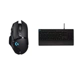 Logitech G502 LIGHTSPEED Wireless Gaming Mouse, Black & G213 Prodigy Gaming Keyboard, LIGHTSYNC RGB Backlit Keys, Customizable Keys, Dedicated Multi-Media Keys, QWERTY UK Layout - Black