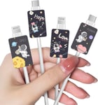 4 Pièces Protecteur De Câble Pour Iphone Type-C Chargeur Avec Motif De Astronautes Anime, Protege Câble Chargeur Usb Saver, Ligne De Données Protège-Fil De Écouteur, Design Pour Le[Cha242534]