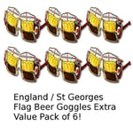 England St Georges Flag Beer Goggles x6 Value Pack NEW