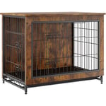 Cage pour Chien 82,6x55,6x64 cm Meuble Cage Chien en Bois Moderne Table deAppoint Interieur Multi-usages avec Double Porte et Plateau Assemblage